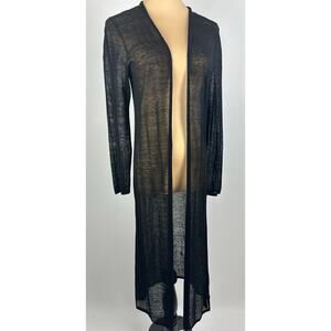 Eileen Fisher Size Petite Medium Italian Hemp Blend Long Length Sheer Cardigan